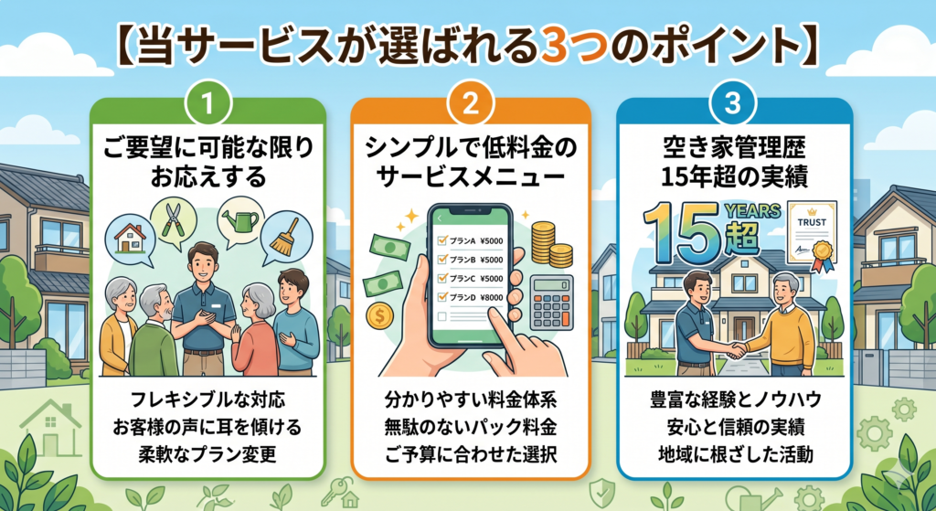 選ばれるポイント3つ
